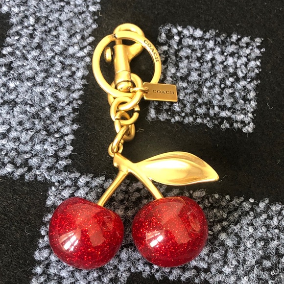 Coach Accessories - Coach Gold-Tone Red Glitter Cherry Bag Charm